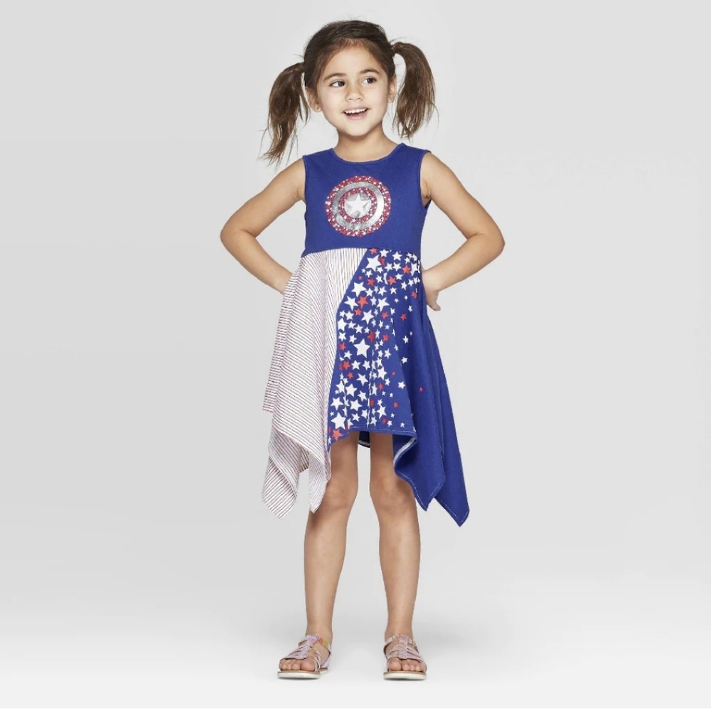 ⭐️ Girls MARVEL Captain America Dress size 4